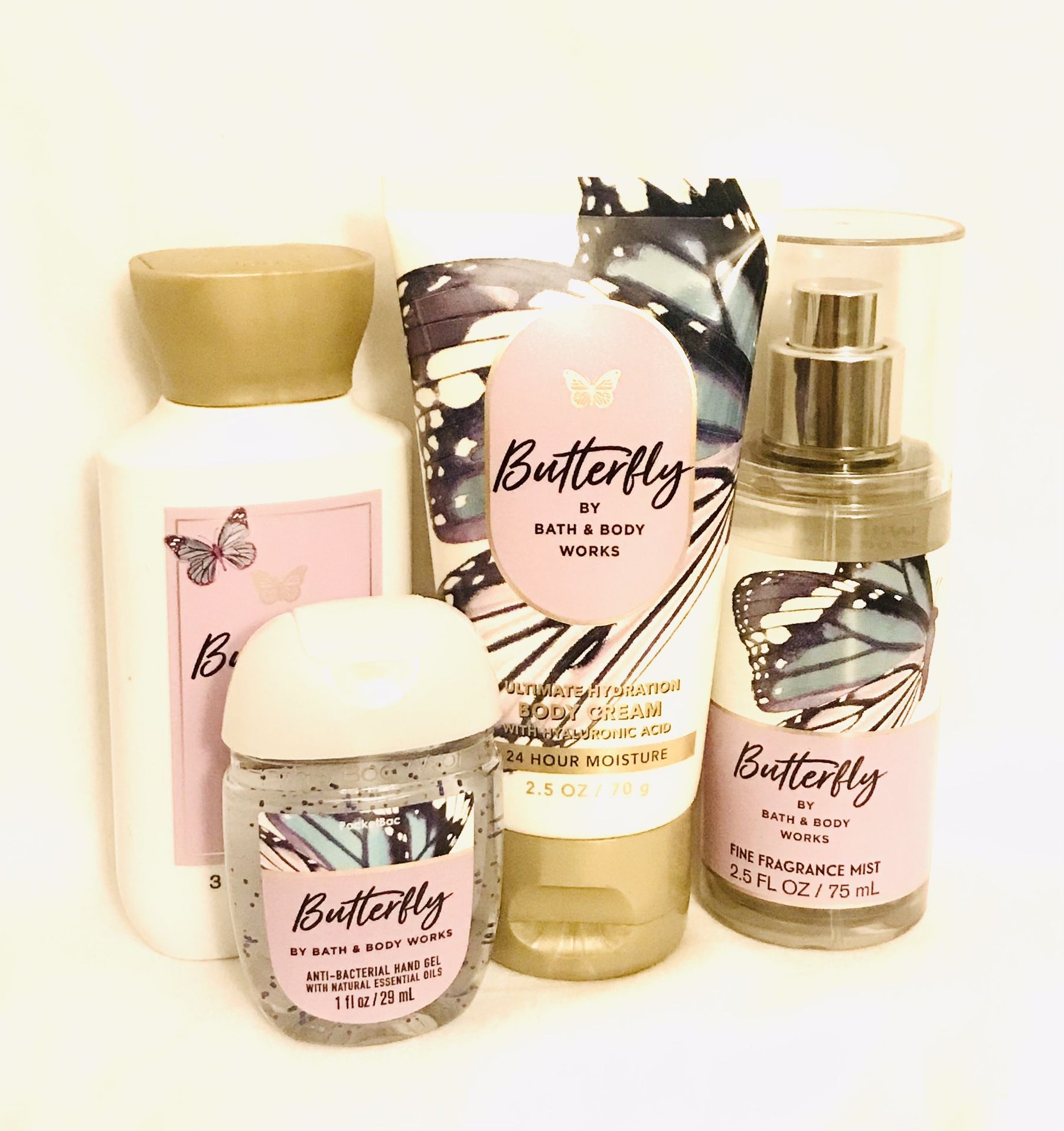 New! BATH & BODY WORKS💜🦋BUTTERFLY 🦋💜Mini gift set of 4 + butterfly bag