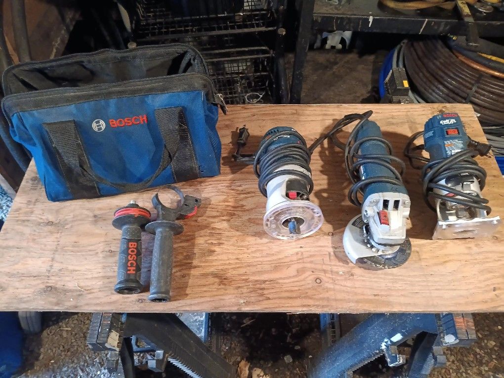 2 Bosch Routers And Grinder