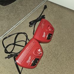 Two M12 Only Milwaukee Battery Chargers