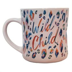 wild child coffee mug pink with multi color design Prima Designs