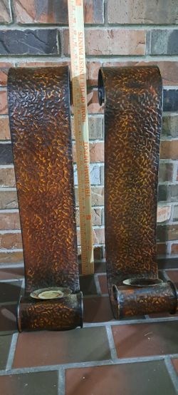 2 Tall Hammered Metal Candle Scones