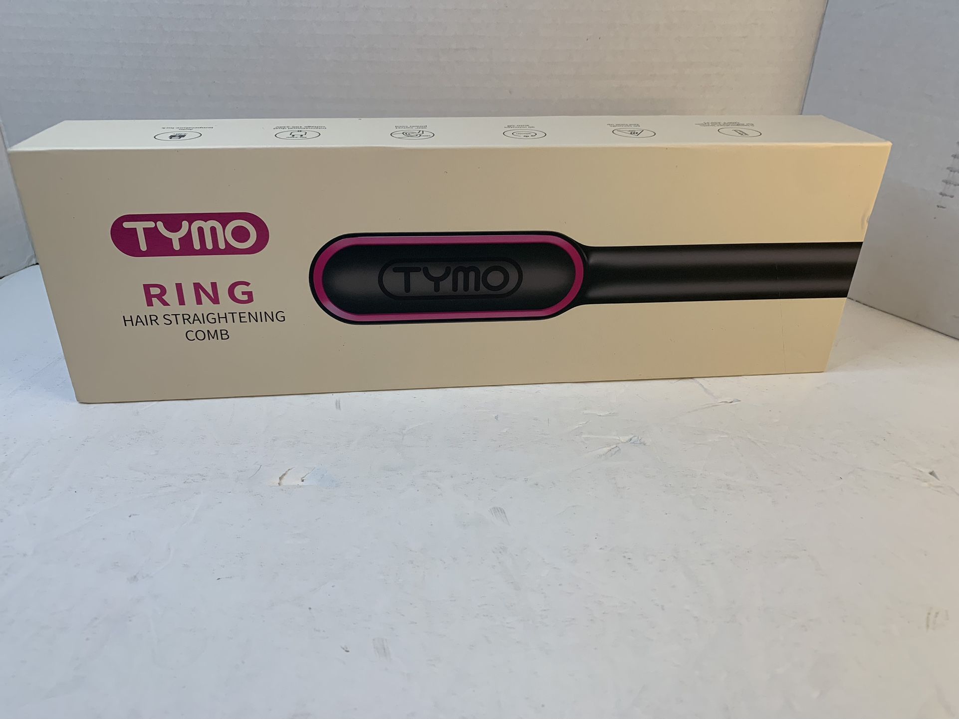 TYMO RING Hair Straightener Brush Comb & Iron Magenta