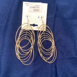 **New** Chain Of Ovals Gold Plated Earrings