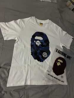 A Bathing Ape BAPE Blue Camo Ape Head Tee