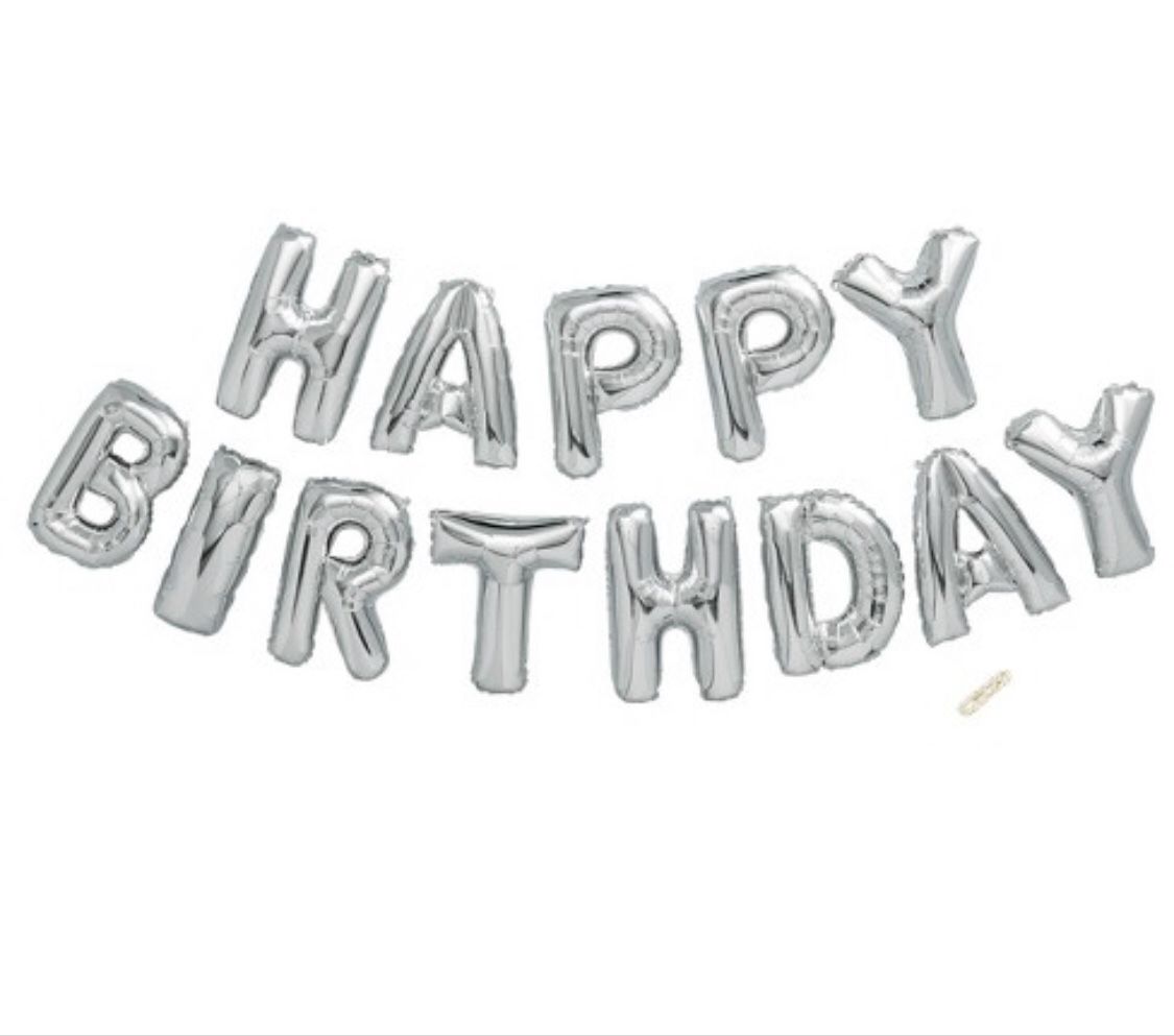 ‘Happy Birthday’ Foil Balloon Silver