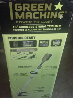 Green Machine 16" 62V Cordless String Trimmer