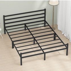 New King Size Metal Platform Bed Frame With Headboard And Footboard