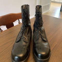 Black Leather Steel Toe Boots - Women’s 8.5M