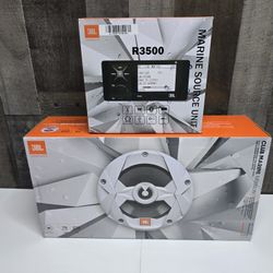 JBL 3500 Marine Receiver and 2 JBL Marine Speakers MS65LW NEW!
