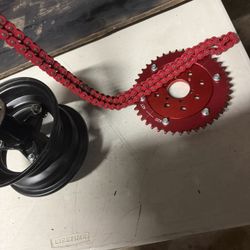 mini bike rim,sprocket and chain 420 