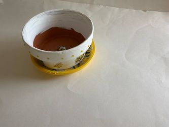 Decorated flower pot