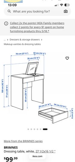 White vanity/desk