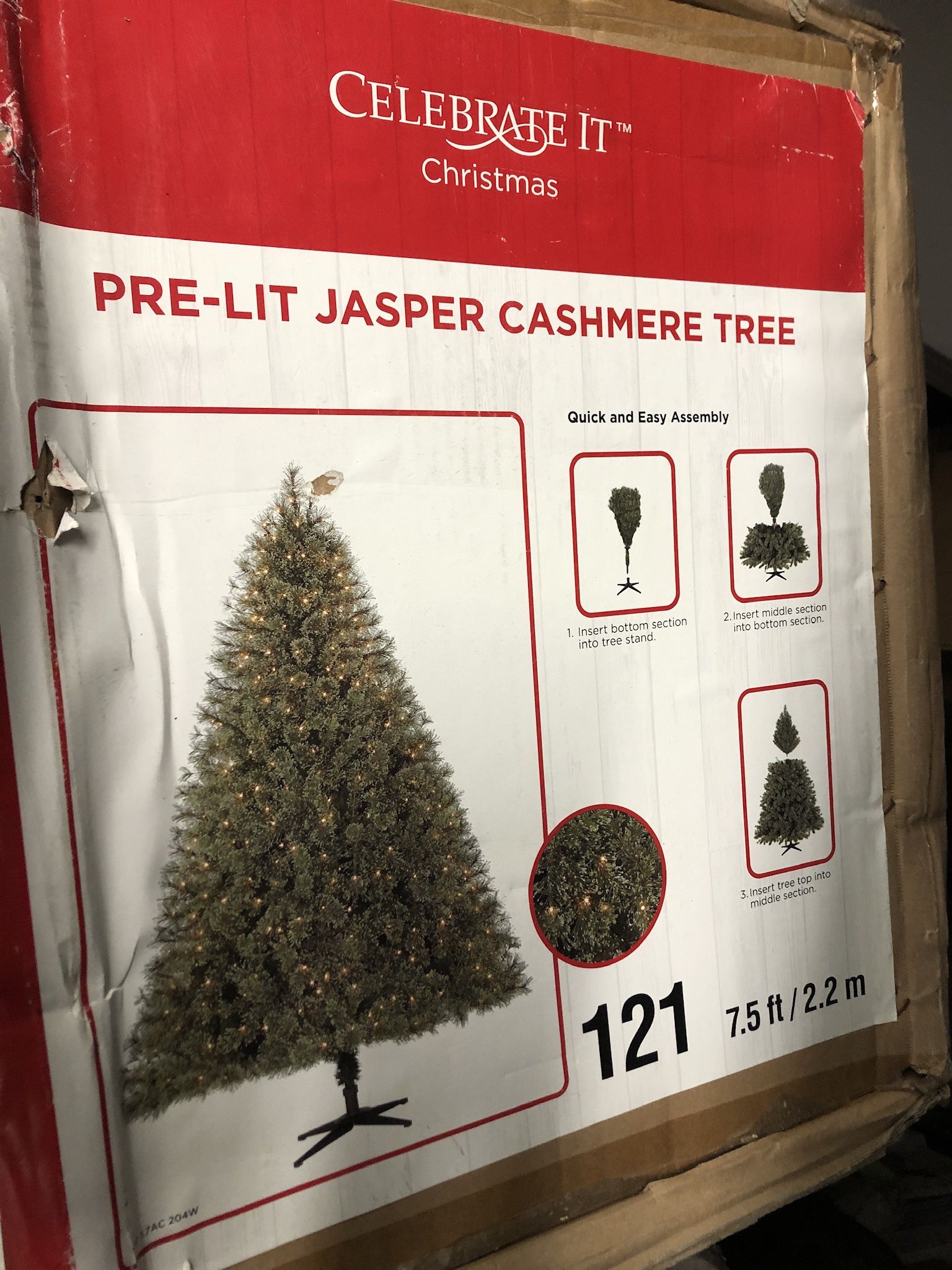 Used, Like New 7.5ft. Pre-Lit Quick Set™ Jasper Artificial Christmas Tree, Clear Lights by Ashland® Item # 10191054 Michaels Exclusive
