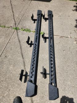 ARIES (contact info removed) Black Steel Rocker Step Guard Running Boards, Select Ram 1500 Crew Cab, 3 inch