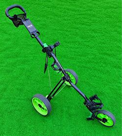 CaddyTek CaddyLite 11.5 V2 3 Wheel Folding Golf Push Cart Caddy | Black Green