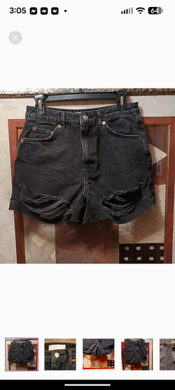 Topshop Black Jean Shorts