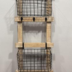 Farmhouse Style Decorative Wall Organizer (38.5” x 15.25” x 5.5”)