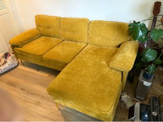 Modern Gold Chenille Sofa