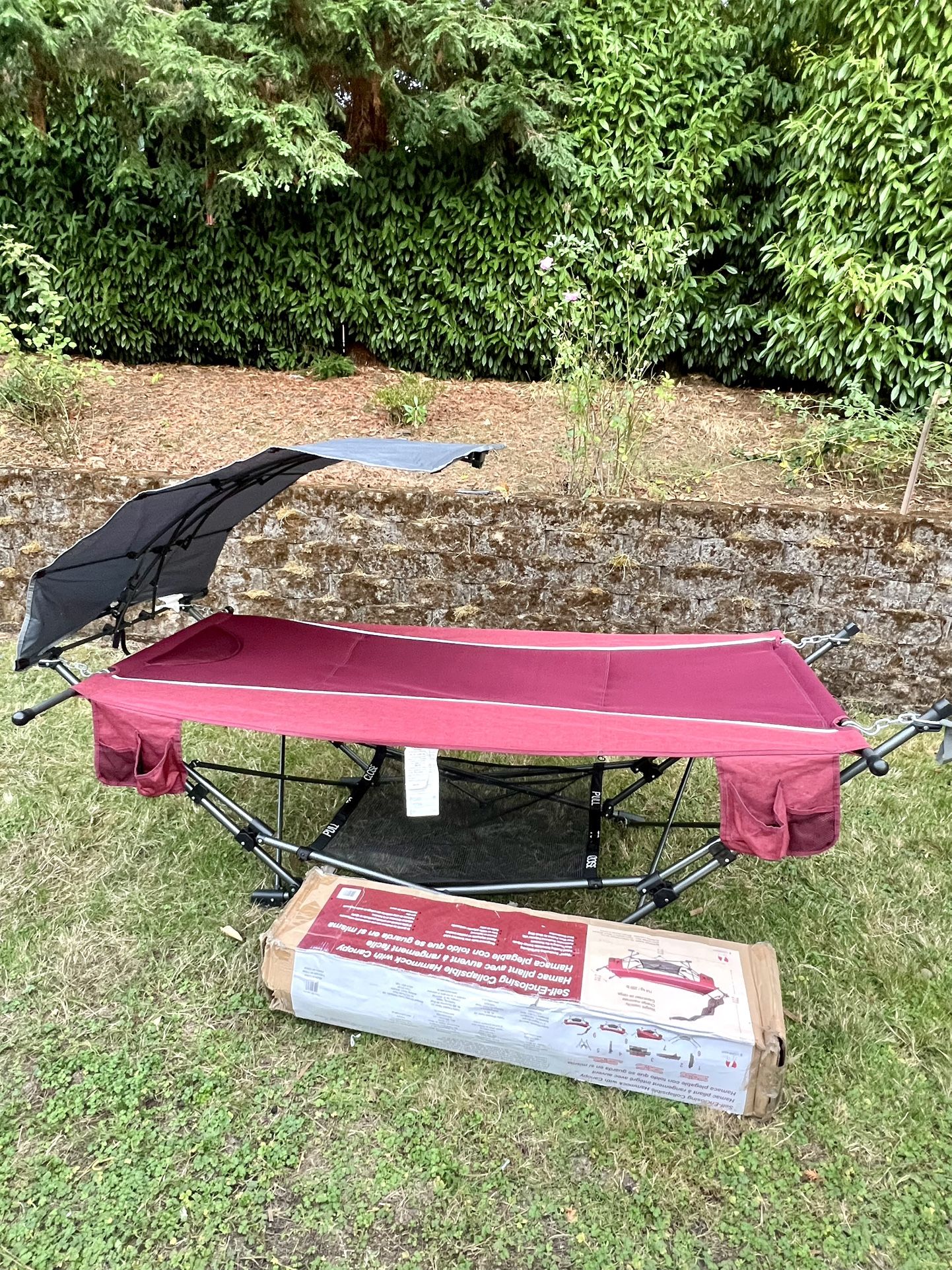 Portable Folding Hammock with a Retractable Canopy