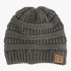 CC Ponytail Beanie Hat Soft Stretch Cable Knit High Bun Ponytail C.C Beanie US