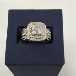 Ladies Wedding Engagement Cluster Diamond Ring 14k Yellow Gold 10.3 Grams 1.9 Total Carat Weight Size 7