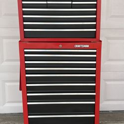 Craftsman Rolling Toolbox-20 Drawer, Fully Restored New—Locks/Keys, Side Hndl, 6” Swiv Whls, Side Tray