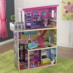 New KidKraft Super Model Wooden Dollhouse, for 12-inch Dolls, with Elevator, For Barbie, Lol Bratz  Monster High 