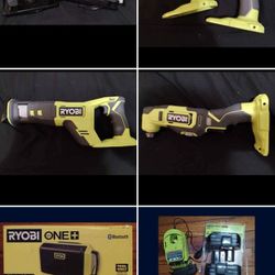 Ryobi POWER Tool Set W/#2-4 High Impact Batts & Charger, Ryobi Radio + Other Accessories 