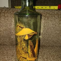 Beautiful Glass Bottle With Ducks