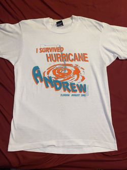 Rare Vintage Hurricane Andrew Graphic Tee