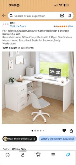 Large L- Shaped Desk New