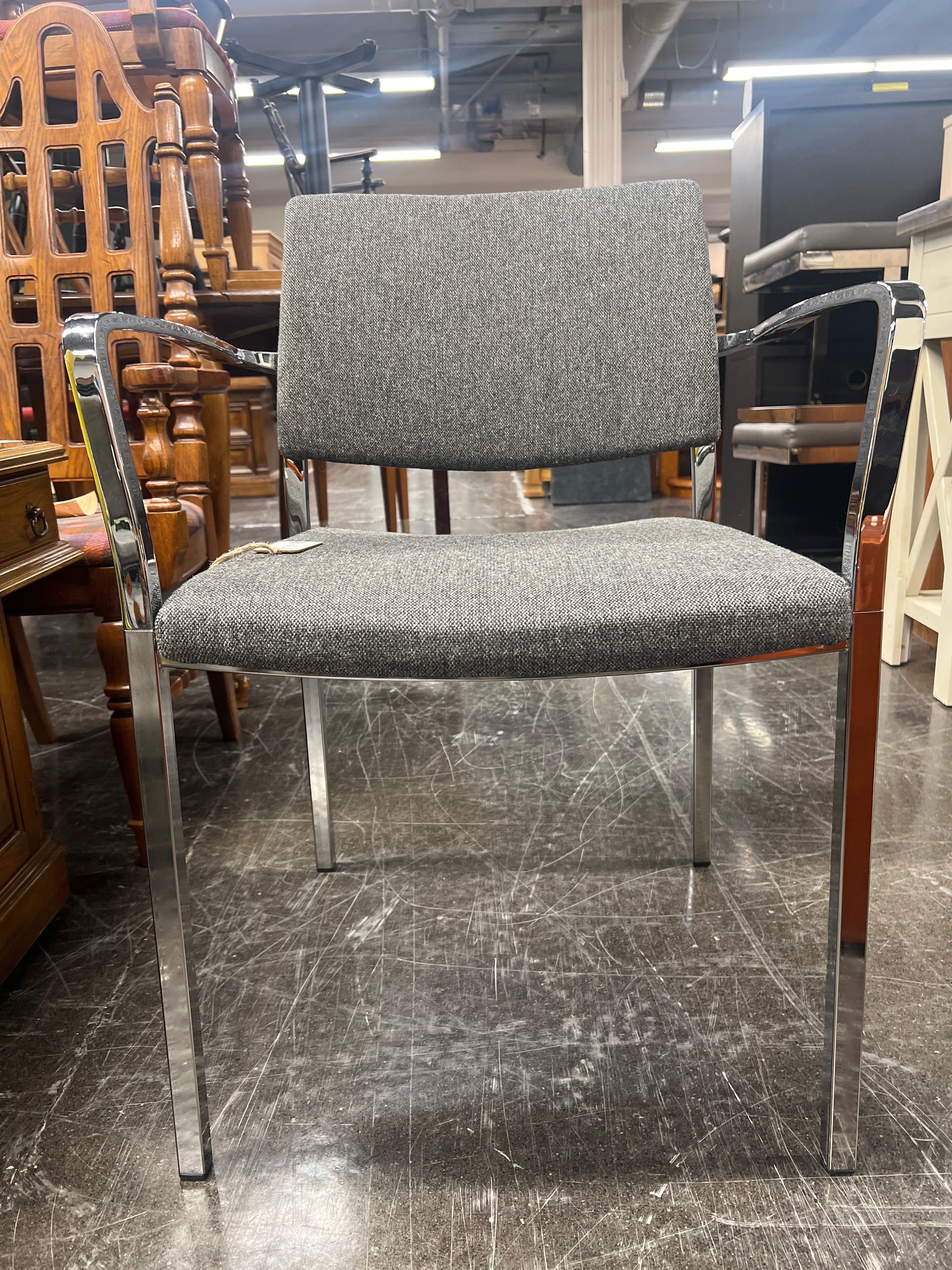 Pair of Stykex Brook Series Chrome Meeting Stacking Chairs