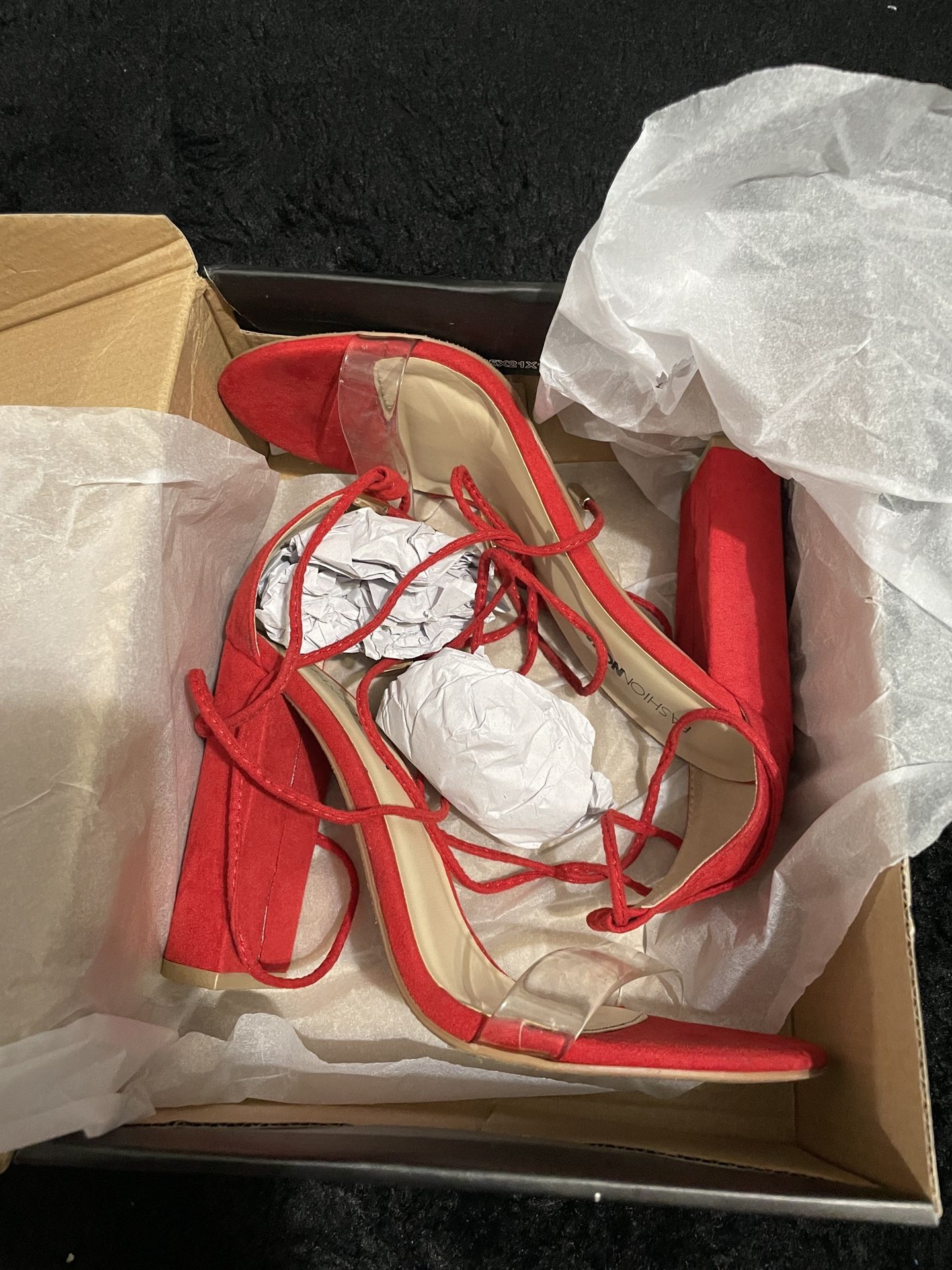 Fashion Nova Heels With Clear Strap