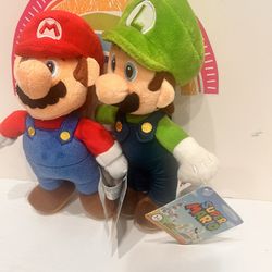 SUPER MARIO PLUSHIES - MARIO AND LUIGI! BRAND NEW WITH TAGS