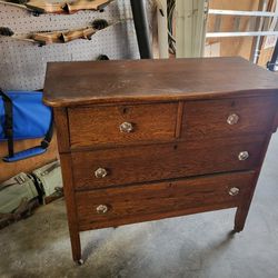Antique 4 Drawer Wood Dresser 