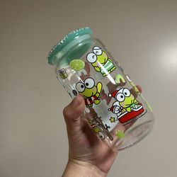 Keroppi Glass Tumbler Bling Lid