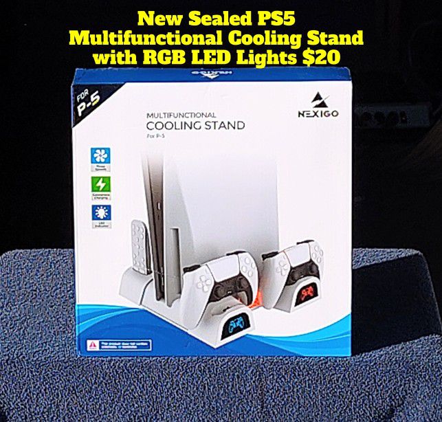New Multifunctional Cooling Stand For PlayStation 5 PS5  RGB LED Lights 