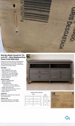 65” media console