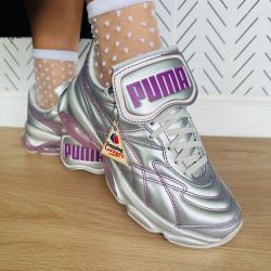 🤩Puma Womens Shoes Sz 9 Dua Lipa Cell Dome King Shoes Silver Purple 387291-01