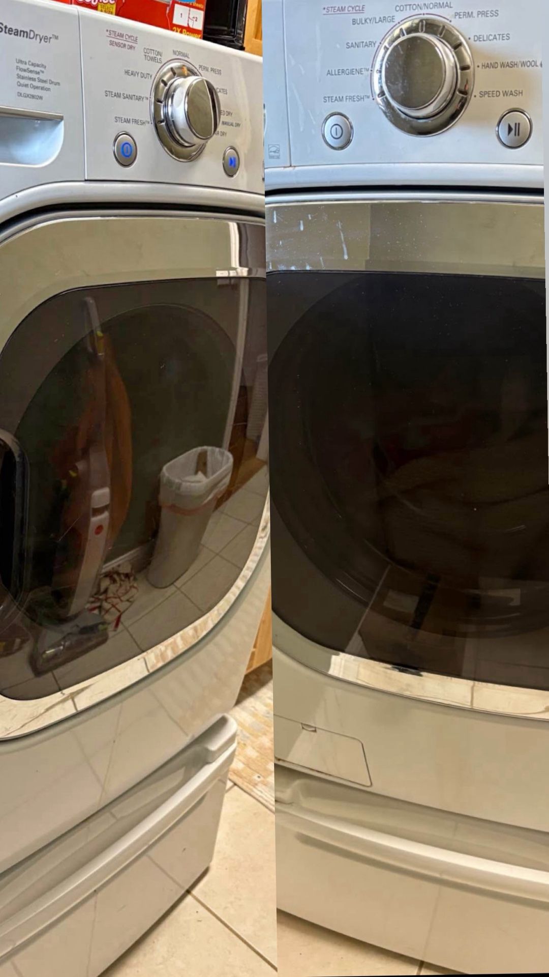 LG Washer & Propane Dryer Set w/ Pedestal