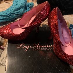 Red Sequined High Heels 