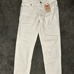 NWT LEVI STRAUSS Levis Girls Boyfriend White Denim Jeans Size 10 Regular Pants
