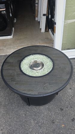 Round Outdoor Propane Fire Pit Table
