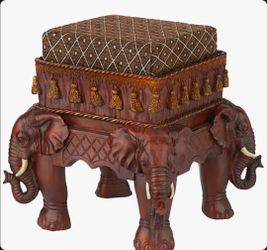 Maharajah Elephants Upholstered Footstool