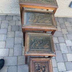 1960’s Carved Asian Nesting Tables