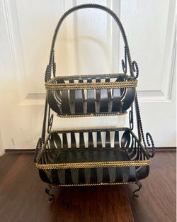 double-level fruit bowl -Metal