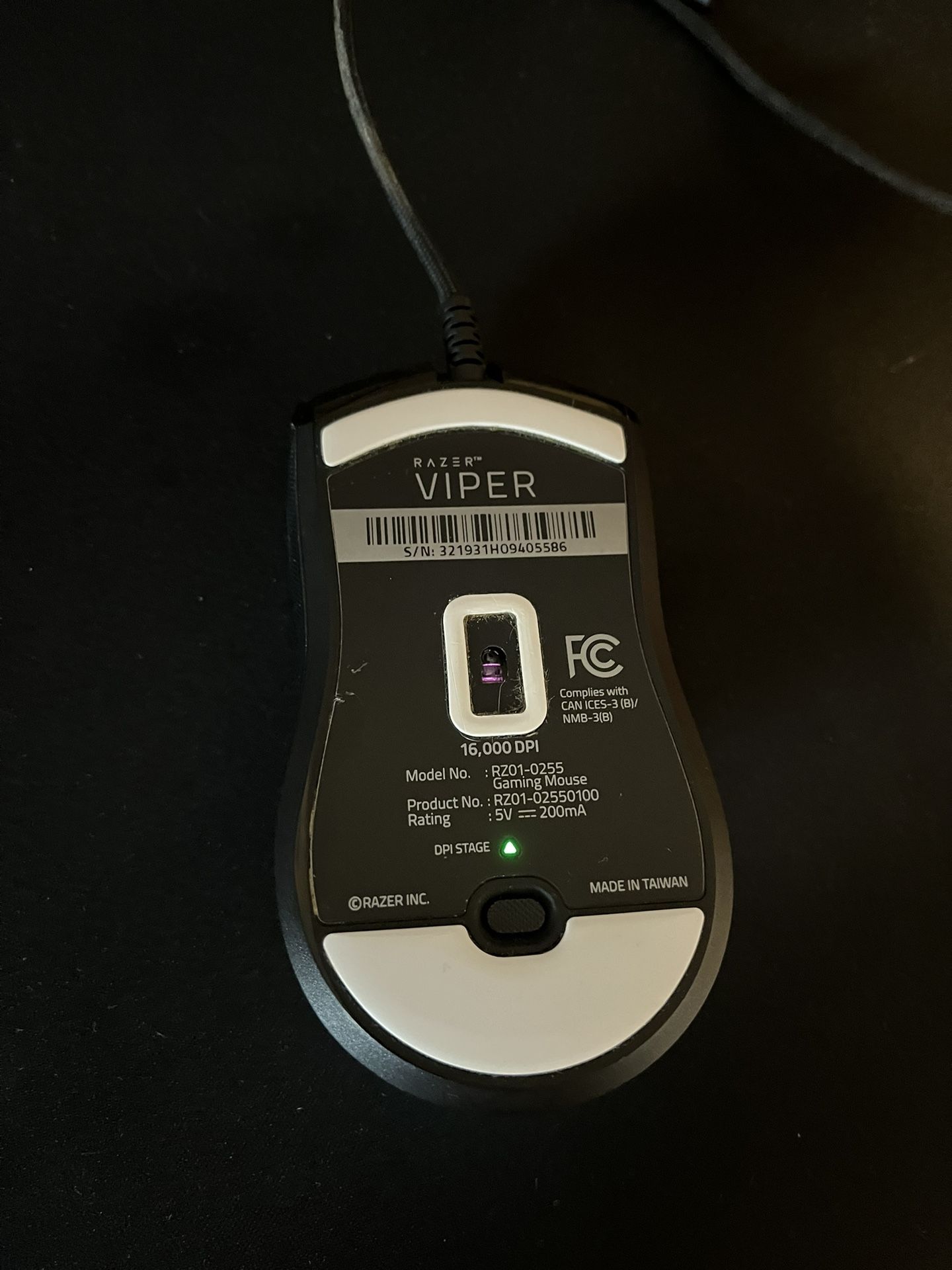 Razor viper gaming mouse (Aftermarket Mouse Skates Included)