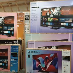 98" Screen QLED By TCL $1100.  98" Samsung Or LG SMART 4K $1699. We Offer FINANCING And Delivery 