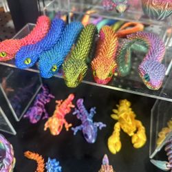 3D Printed Snake Toys 3D Printed Articulated Flexible Fidget Toy