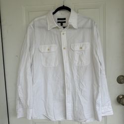 Banana Republic White Standard Fit Men’s Button Down size M
